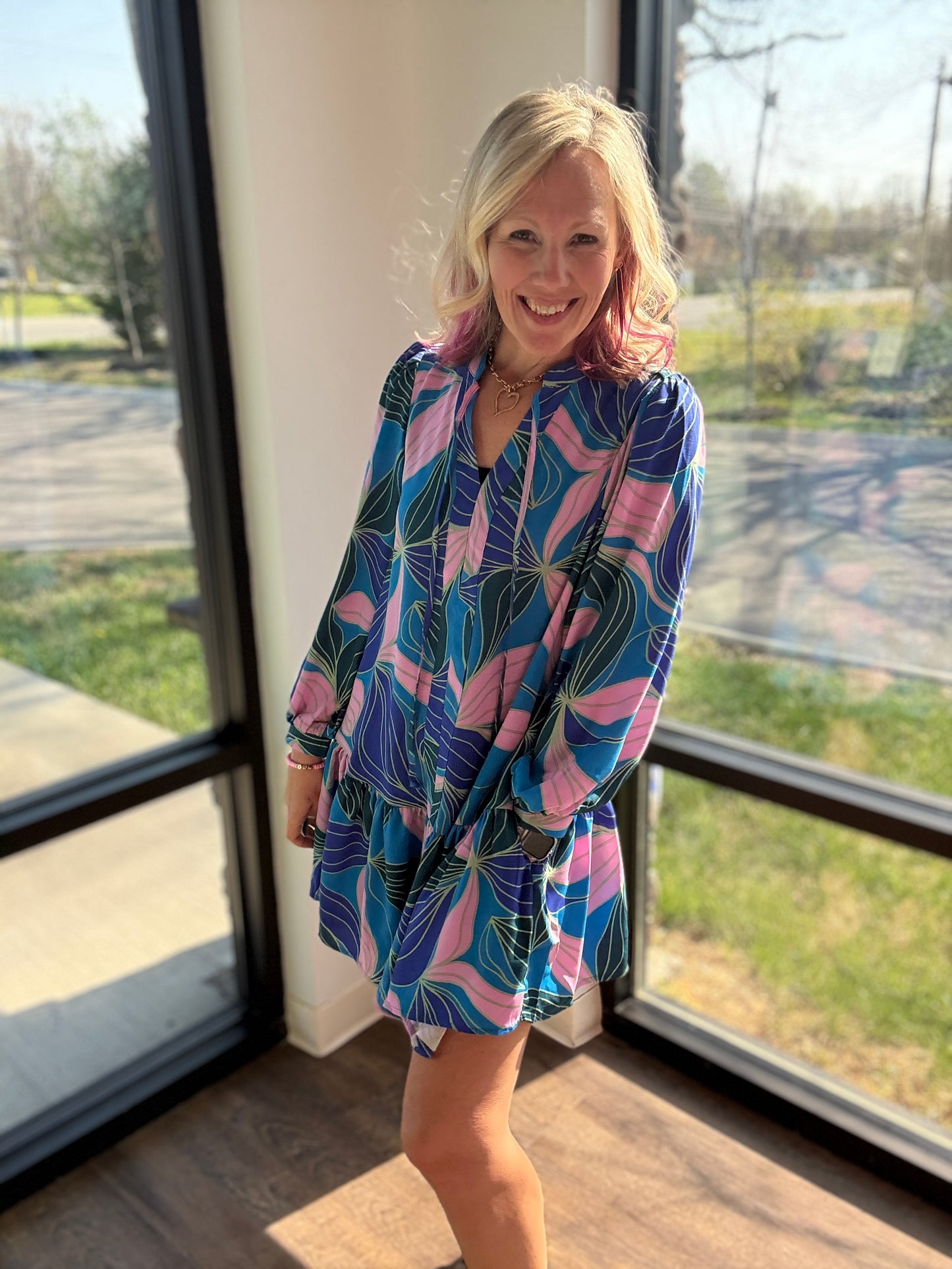 Glow Over Blue Dress