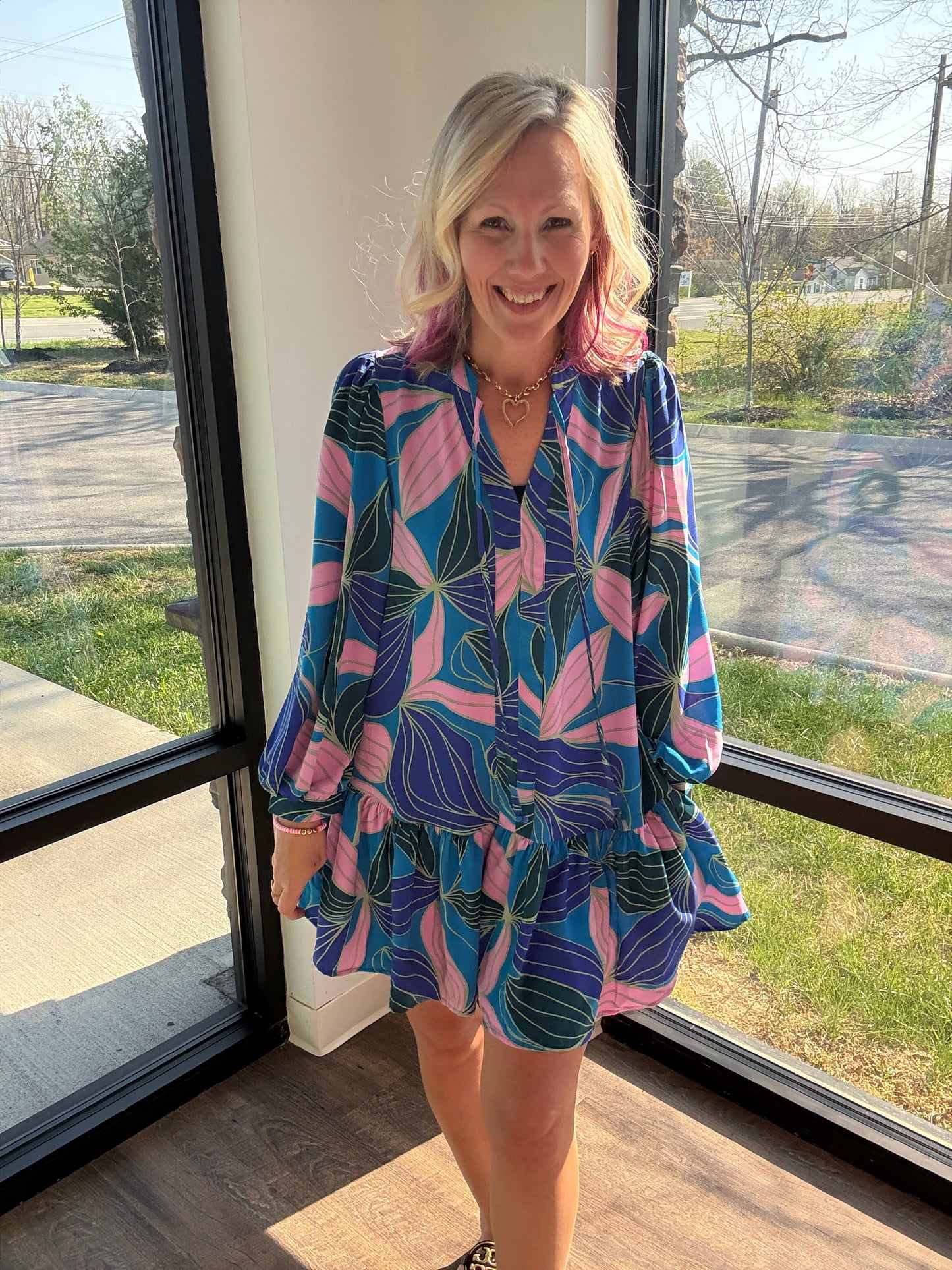 Glow Over Blue Dress