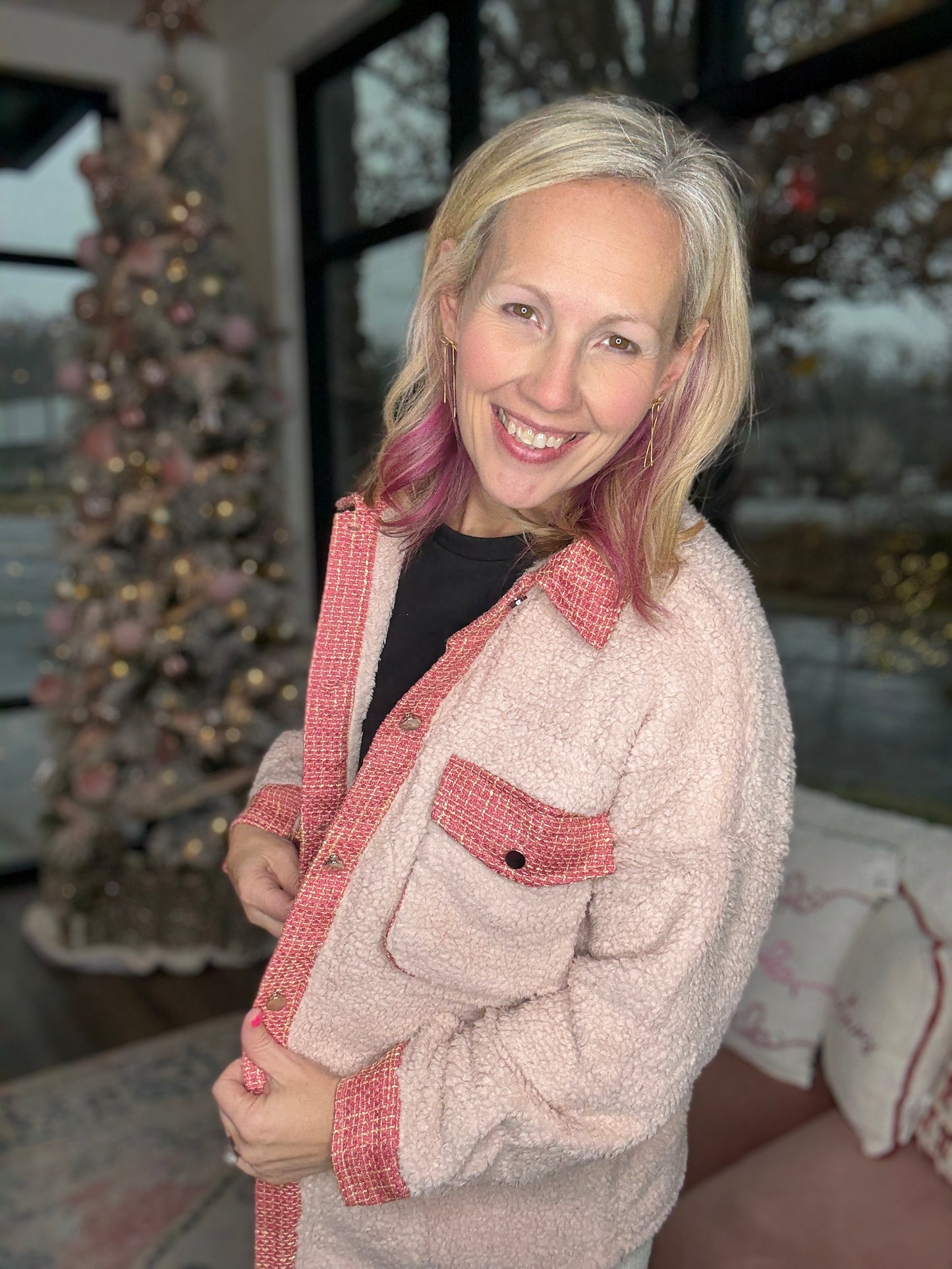 The Tweed Trails Jacket-Pink