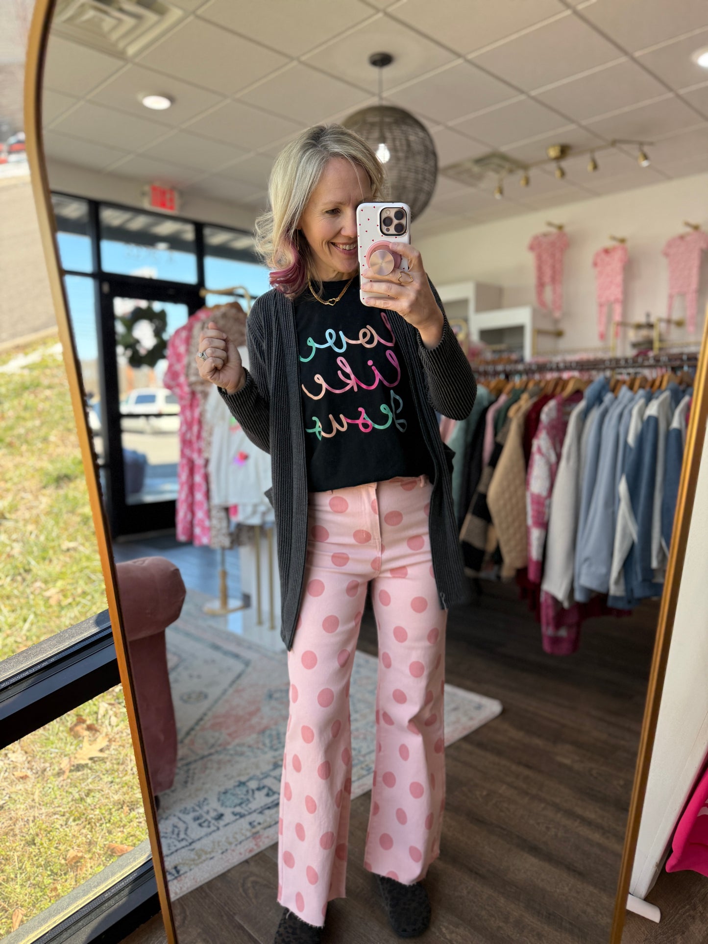 Pink Pop Polka Dot Denim