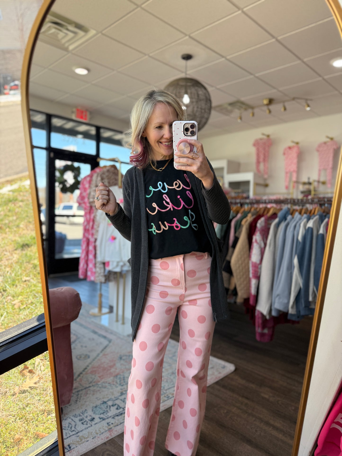 Pink Pop Polka Dot Denim