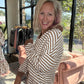 Mocha Striped Pant Set