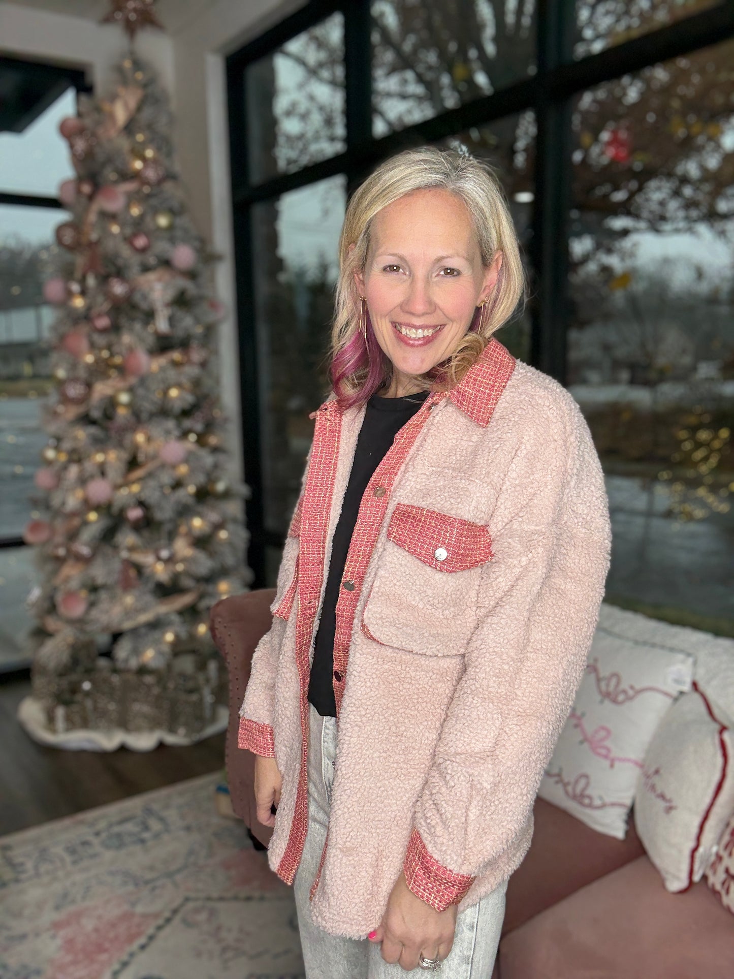 The Tweed Trails Jacket-Pink