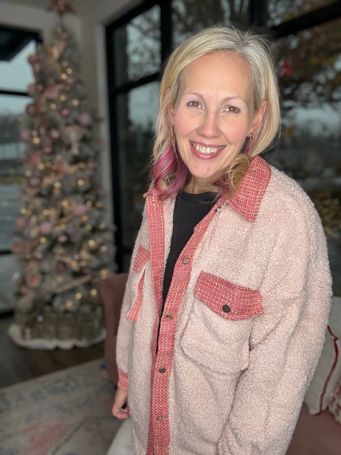 The Tweed Trails Jacket-Pink