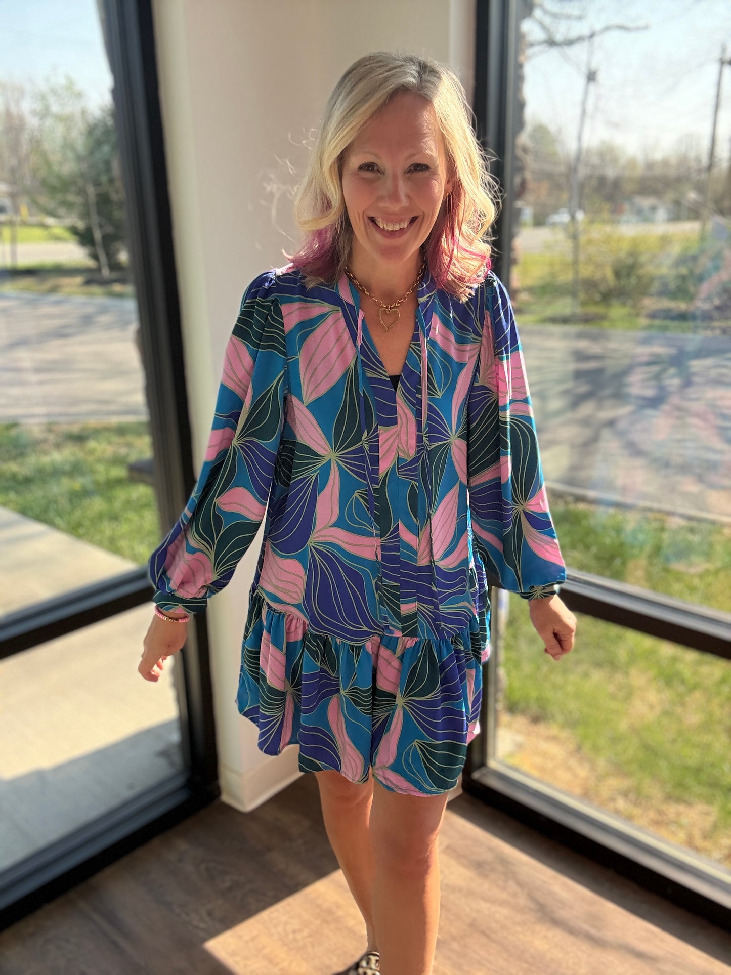 Glow Over Blue Dress