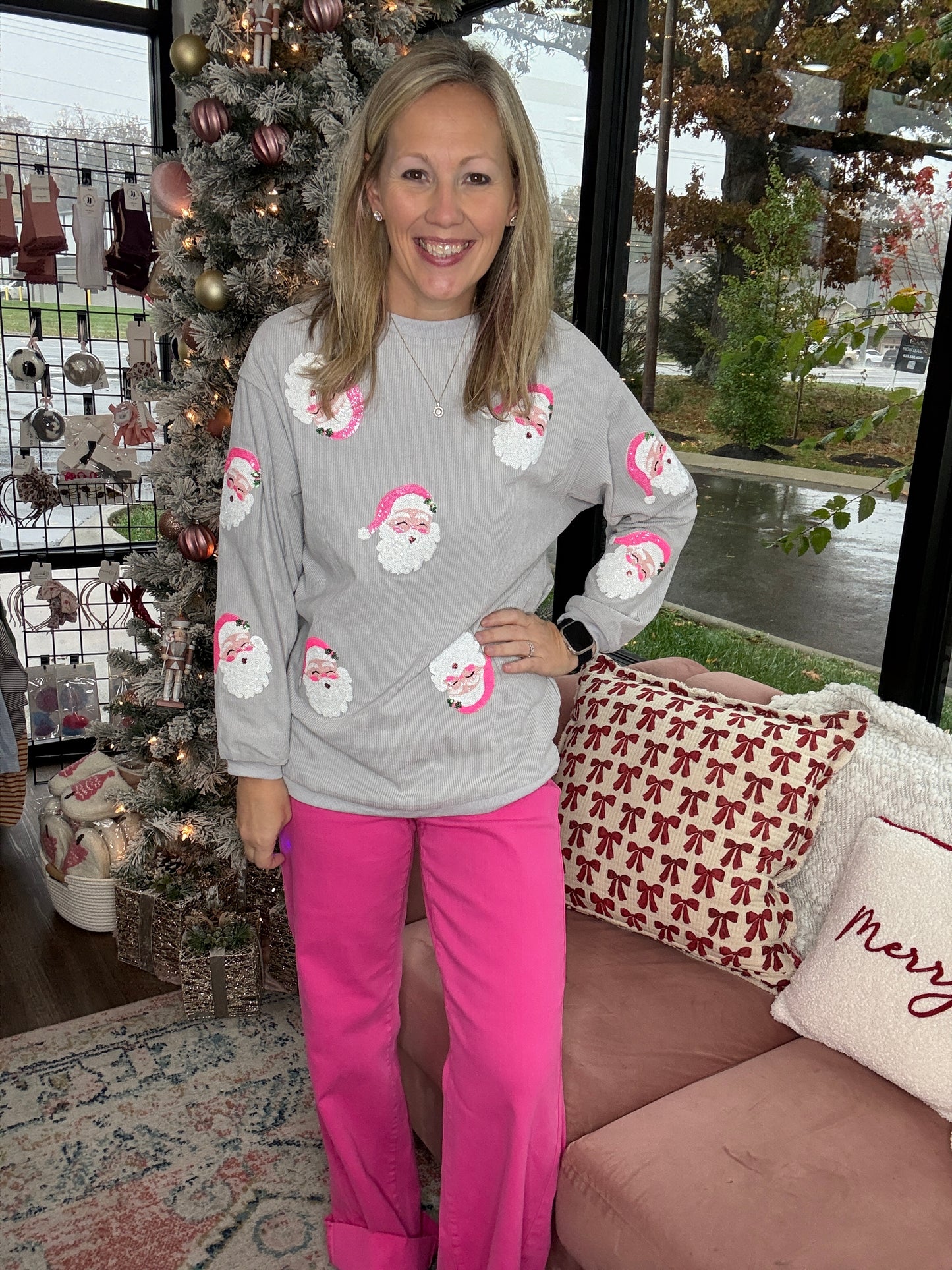 Pink Santa Sweatshirt!