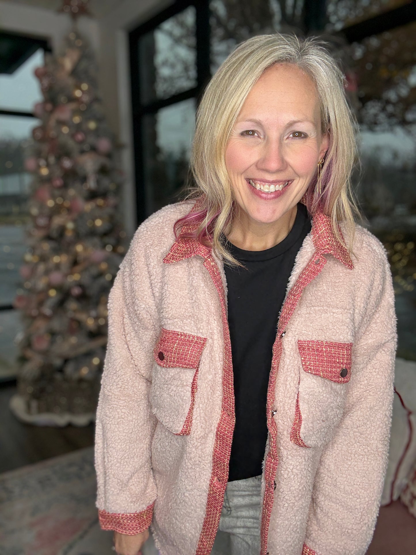 The Tweed Trails Jacket-Pink