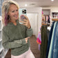Mineral Lace Sweatshirt- Olive