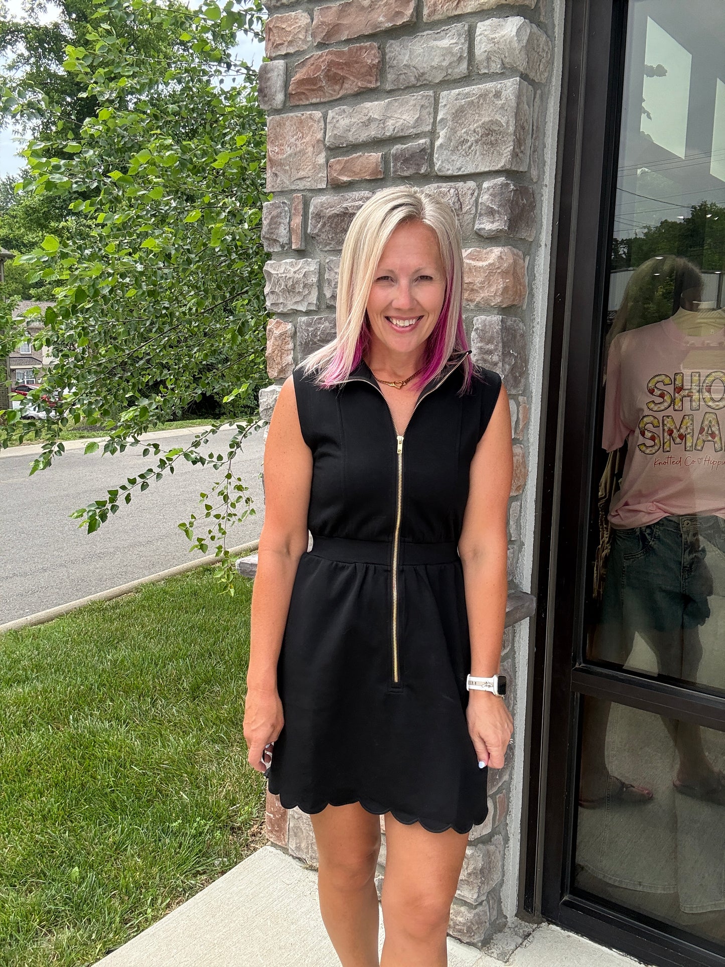 Blackout Scallop Dress