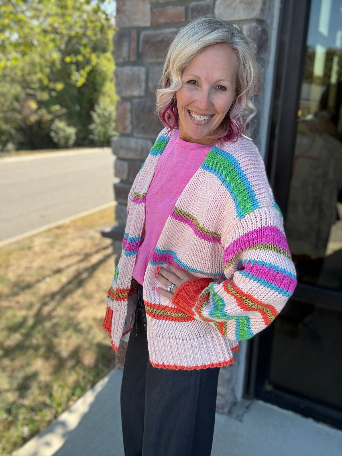 Happy Stripe Cardigan
