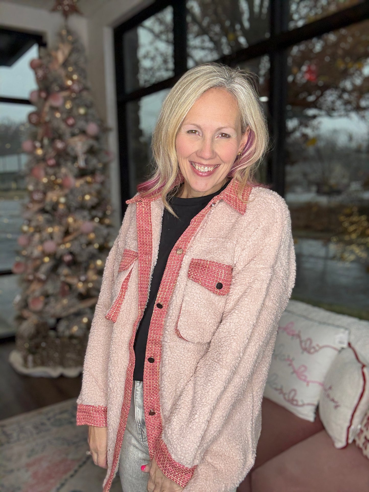 The Tweed Trails Jacket-Pink