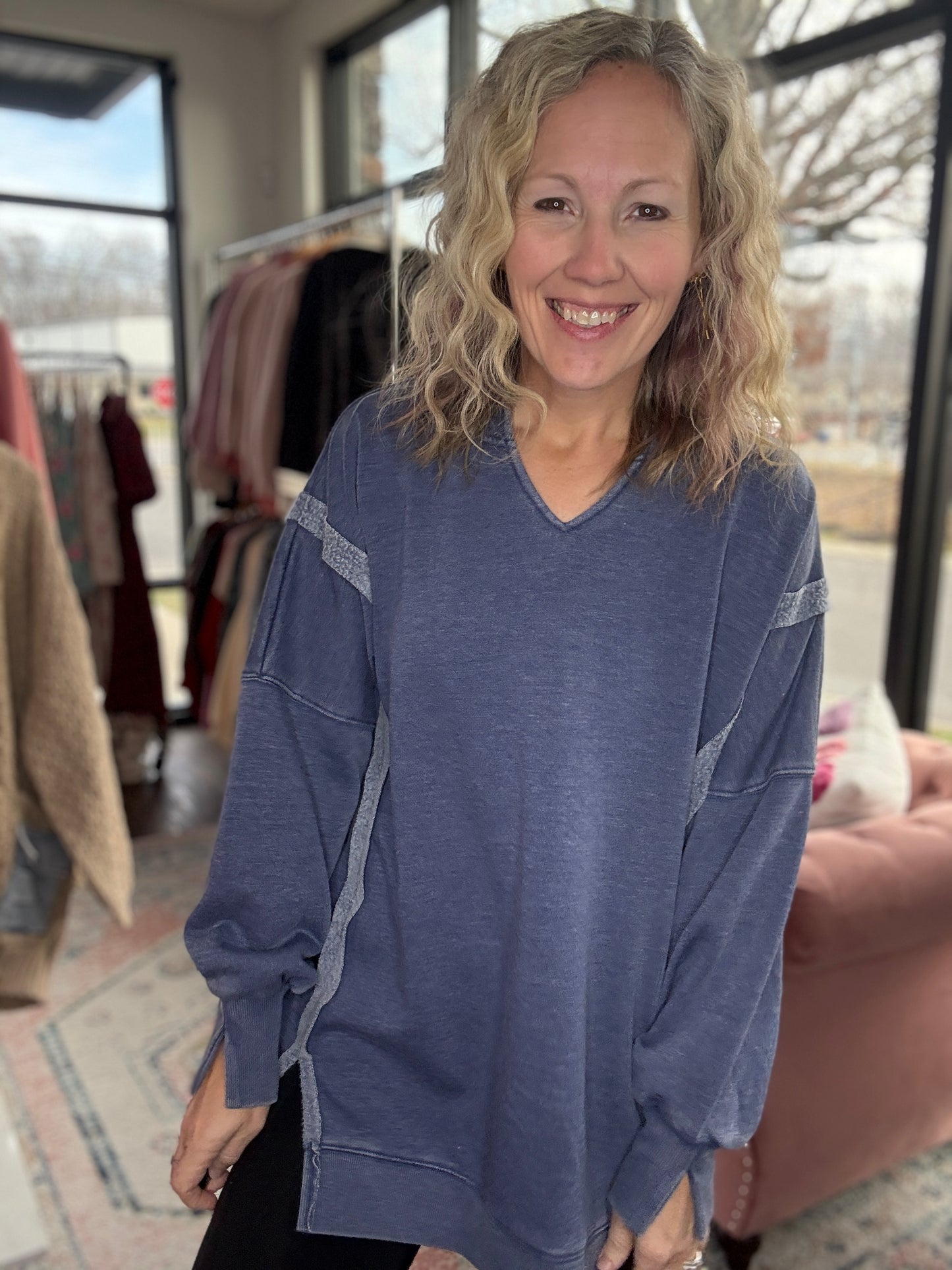 Comfy Cut Crew- Blue