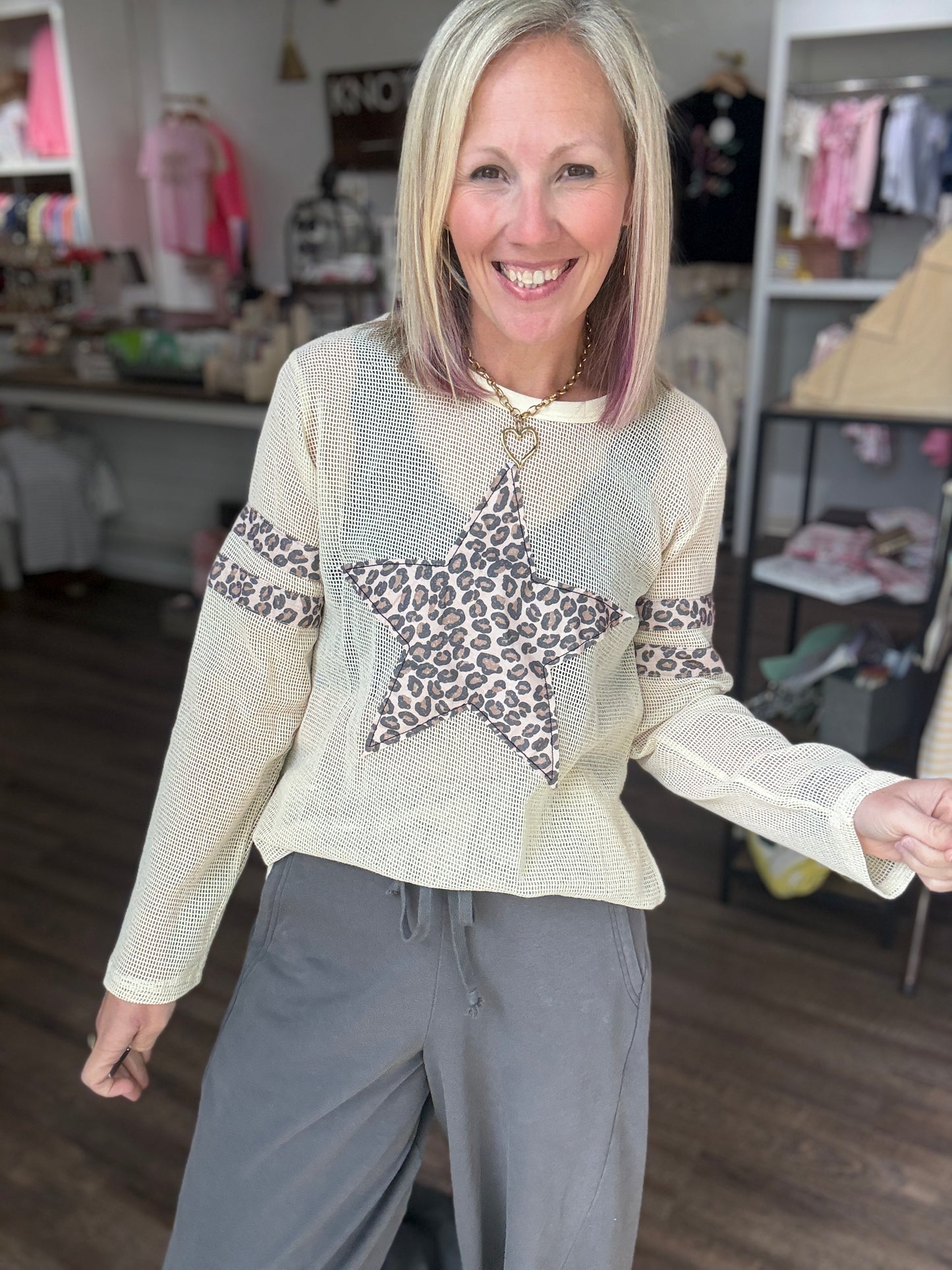 Mellow Mesh Top- Cheetah