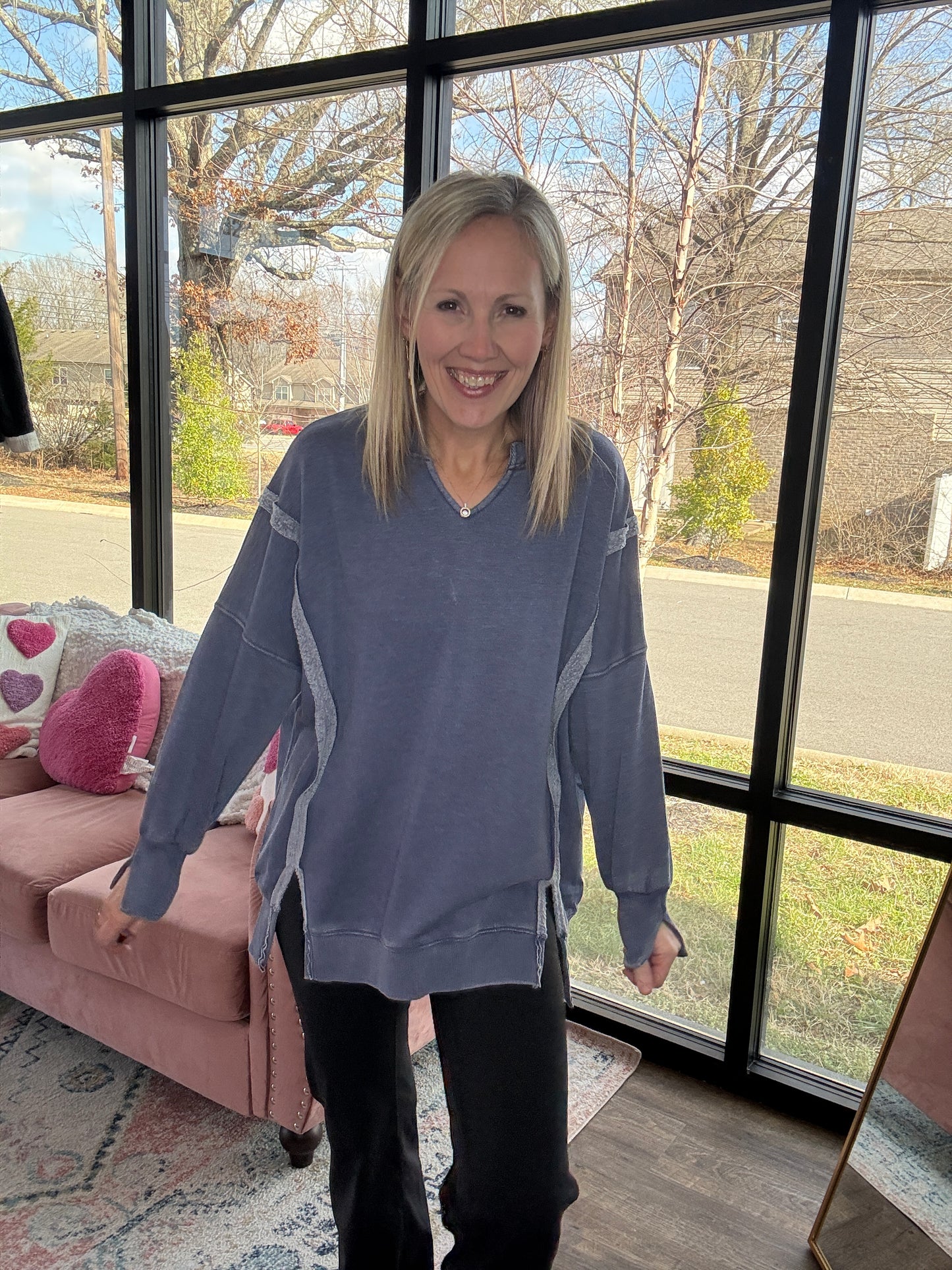 Comfy Cut Crew- Blue