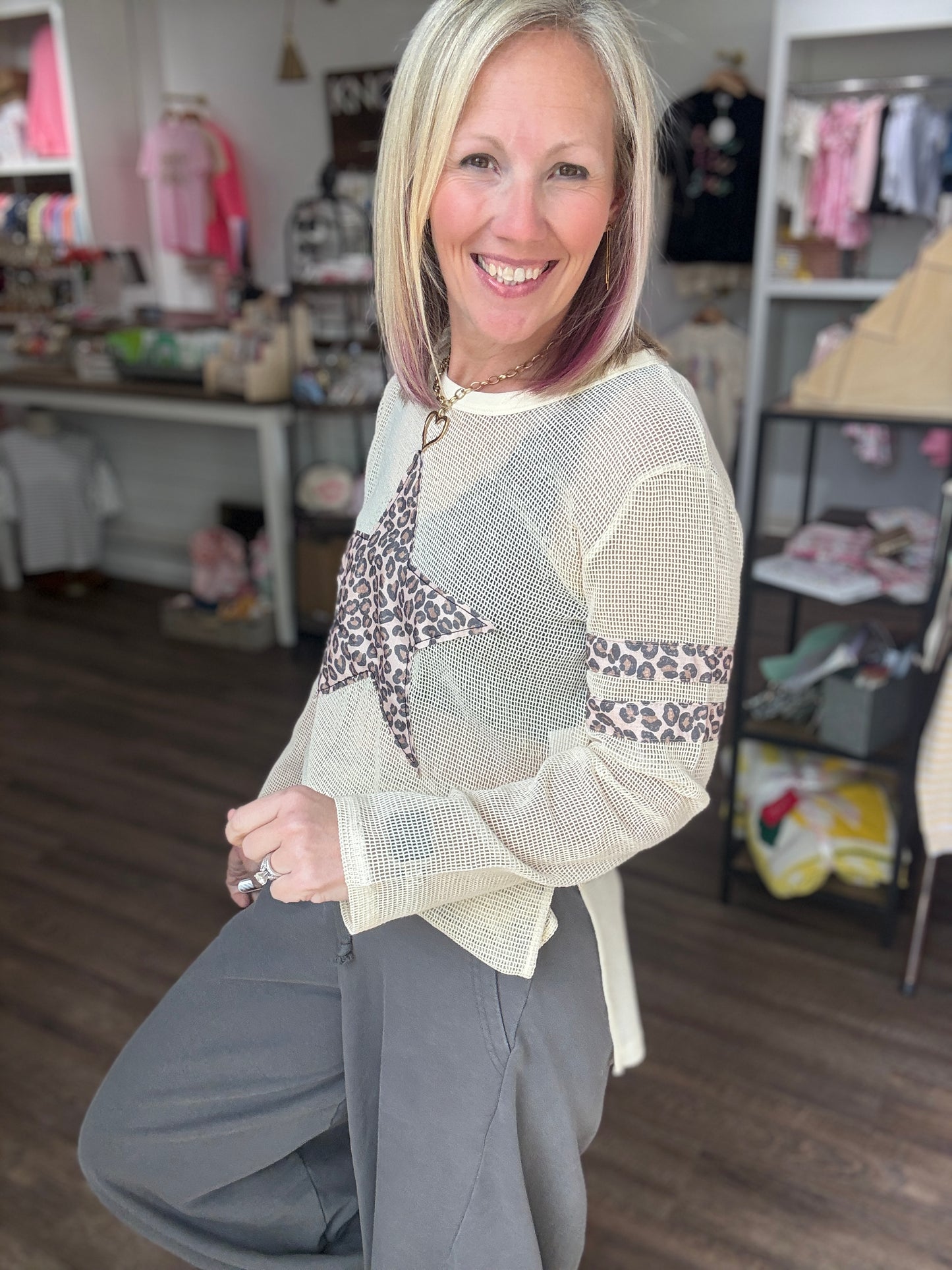 Mellow Mesh Top- Cheetah