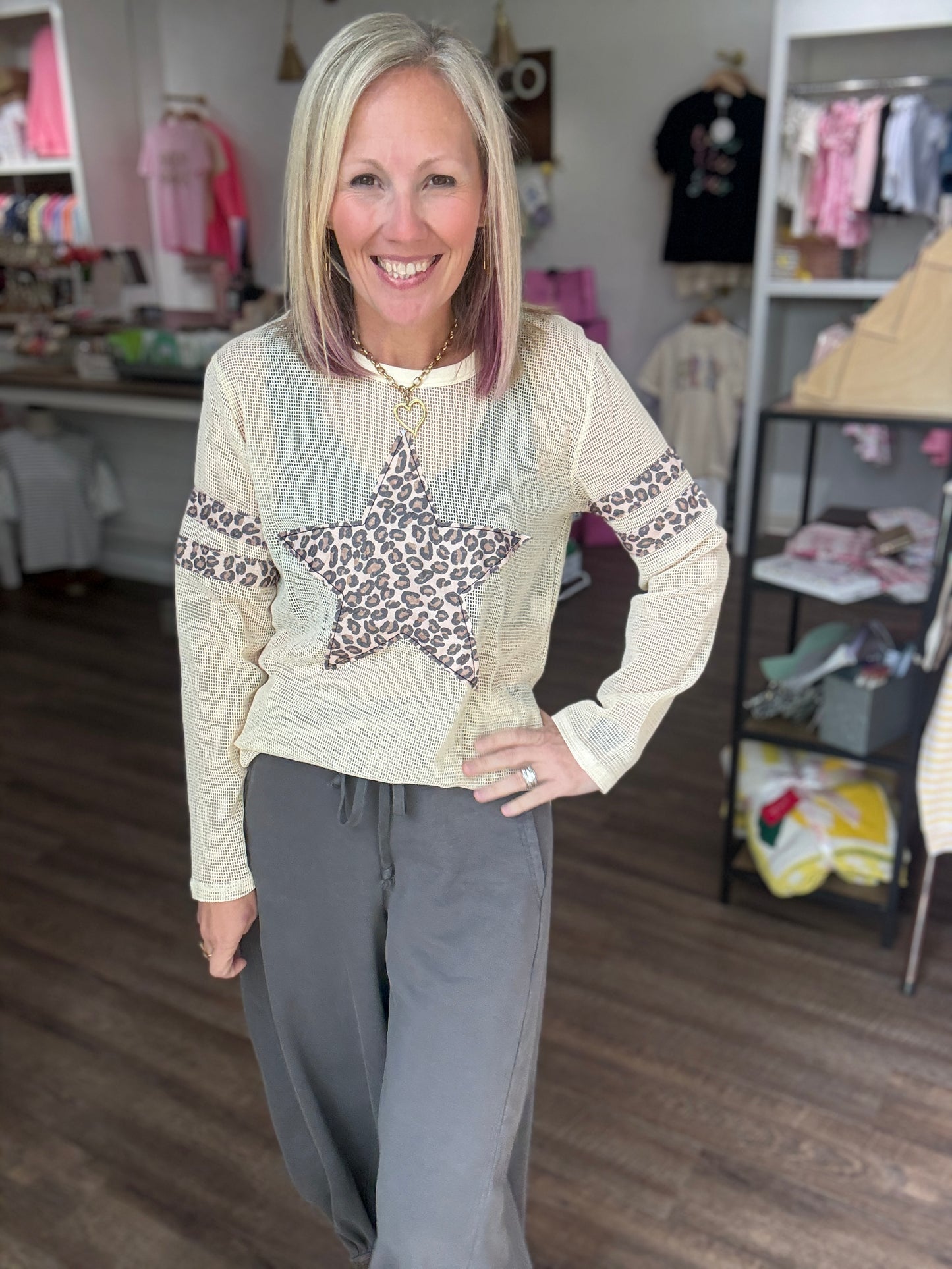 Mellow Mesh Top- Cheetah