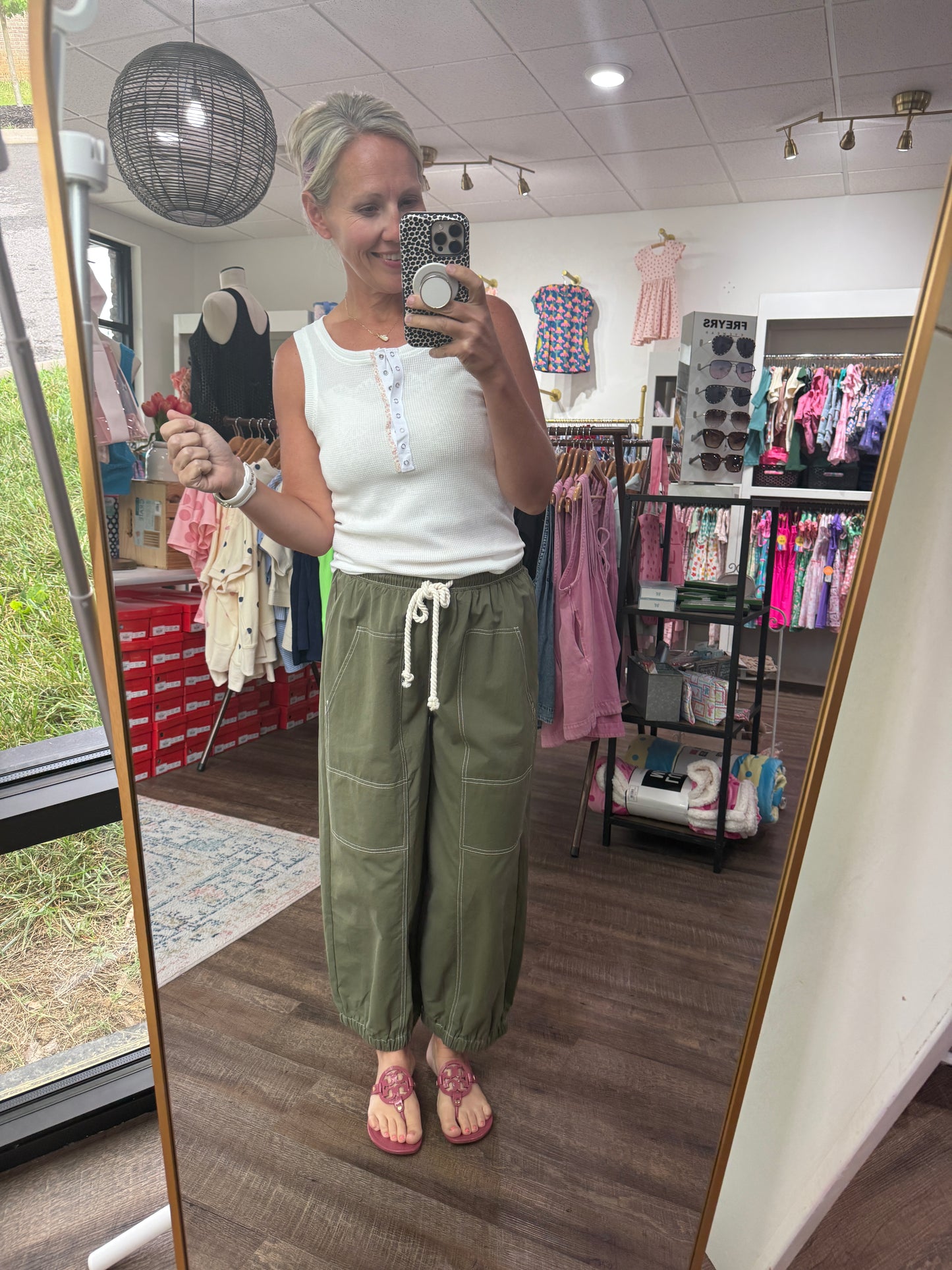 Off Duty Stitch Joggers- Olive