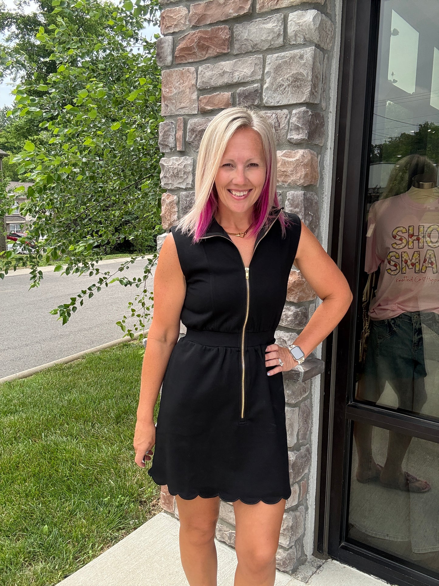 Blackout Scallop Dress