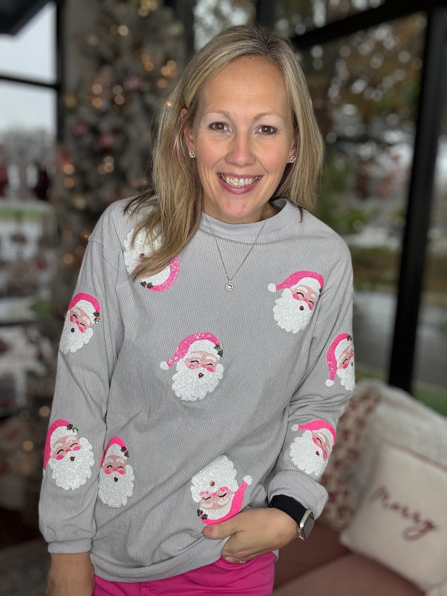 Pink Santa Sweatshirt!