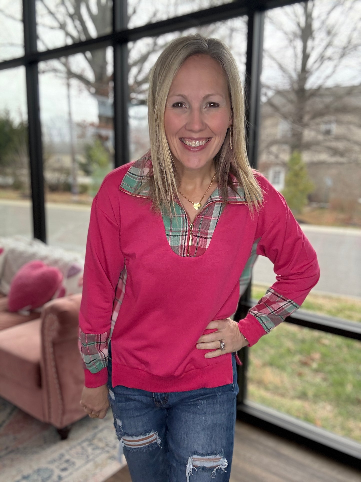 Juniper Plaid Pullover