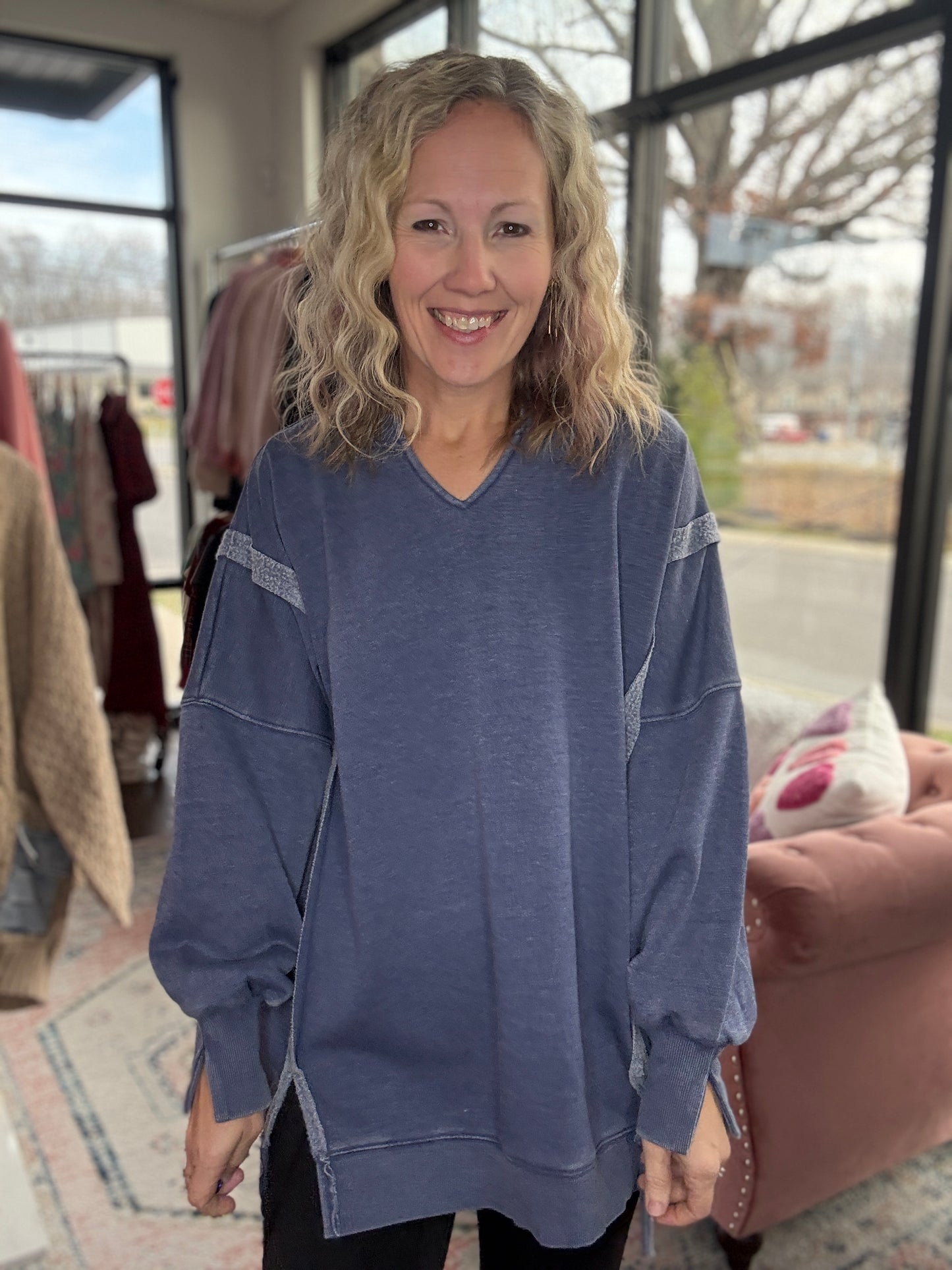 Comfy Cut Crew- Blue