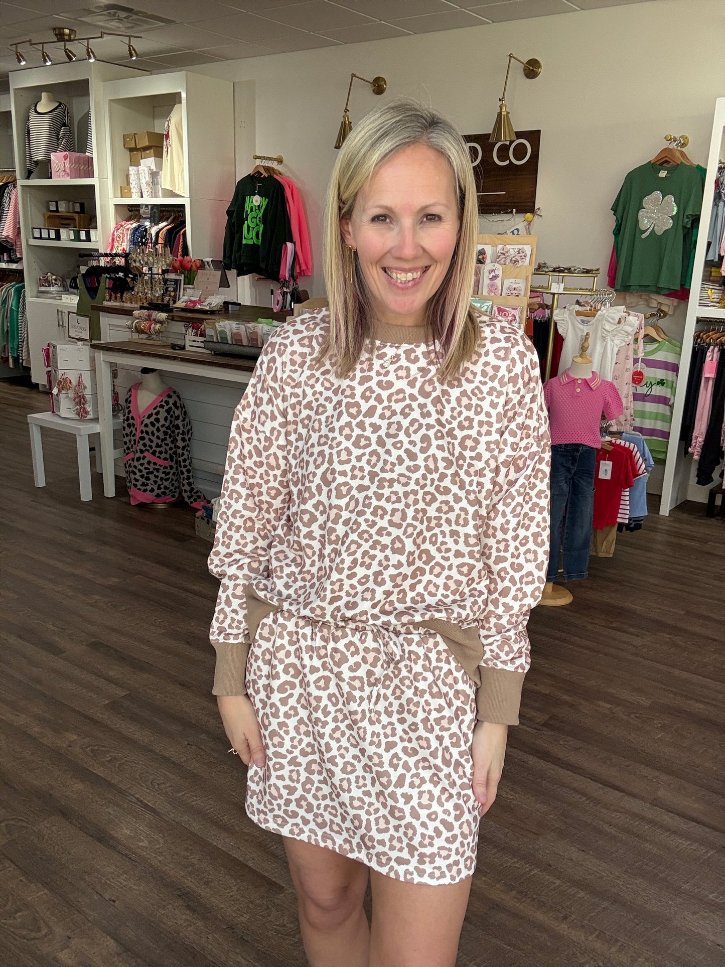 Throw on & Go Skort Set-Leopard