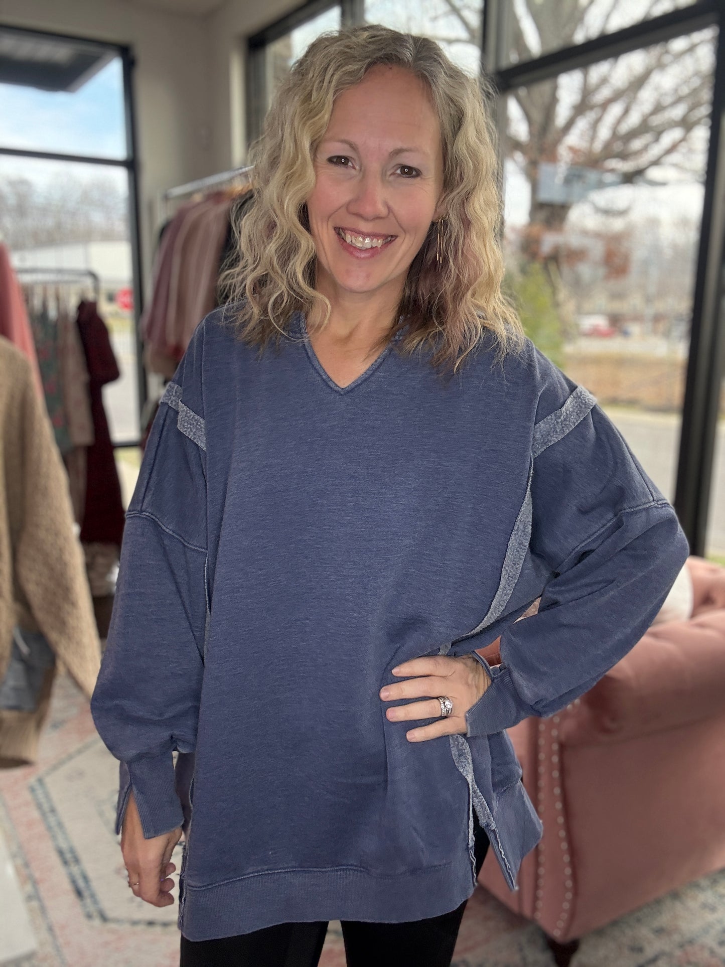 Comfy Cut Crew- Blue