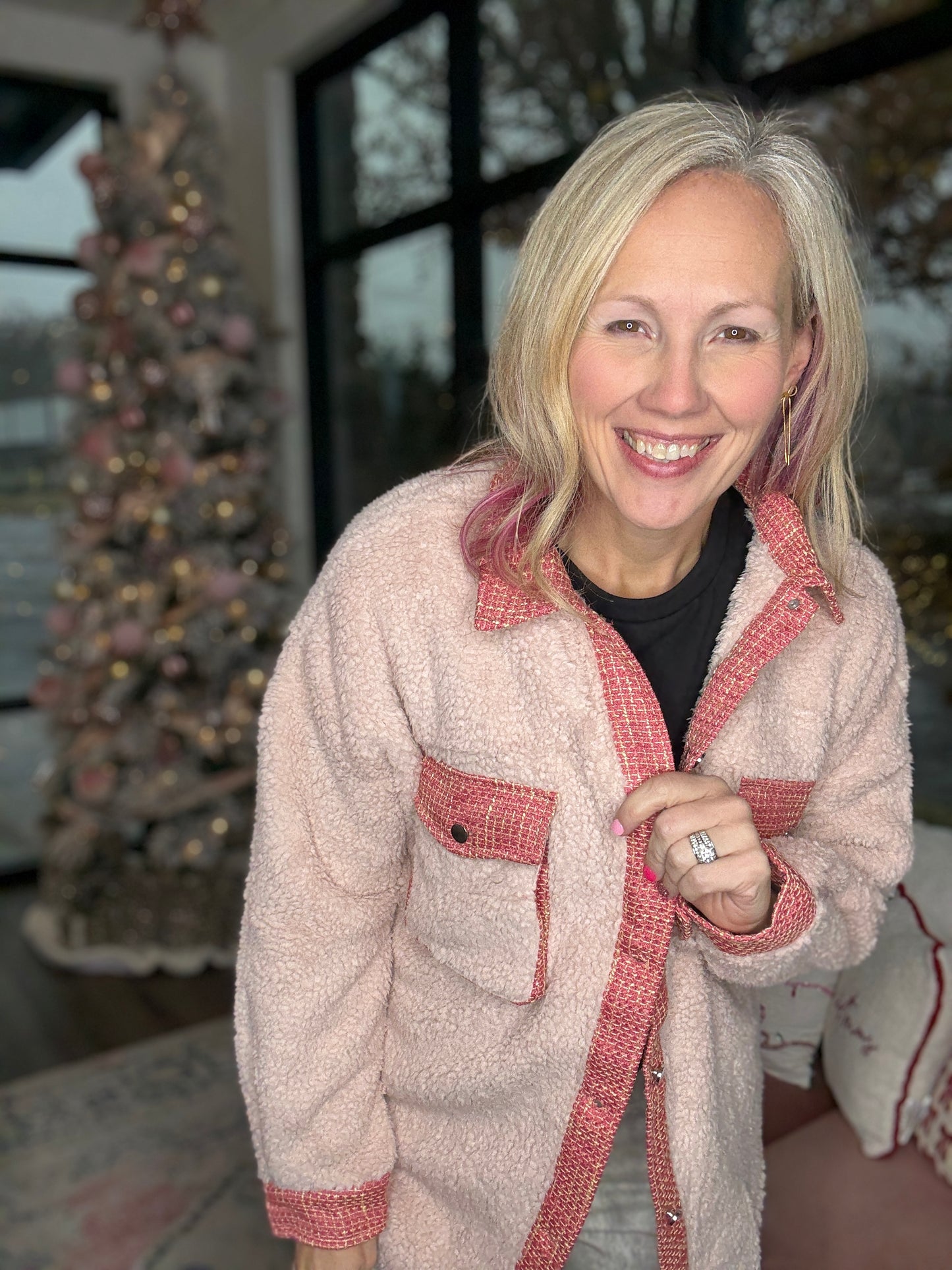 The Tweed Trails Jacket-Pink