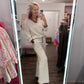 Mocha Striped Pant Set