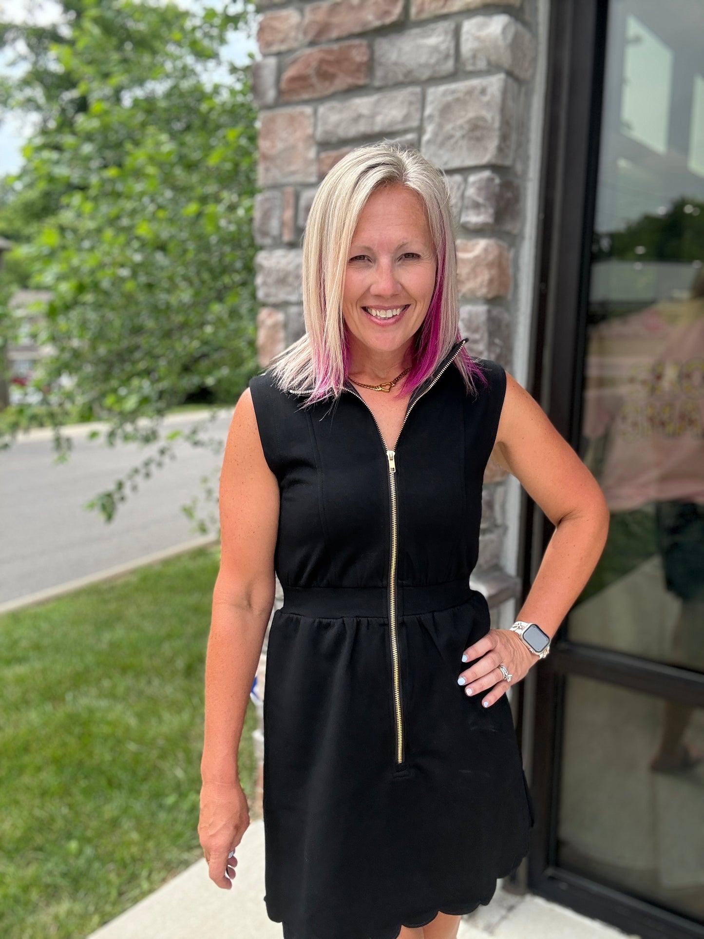 Blackout Scallop Dress