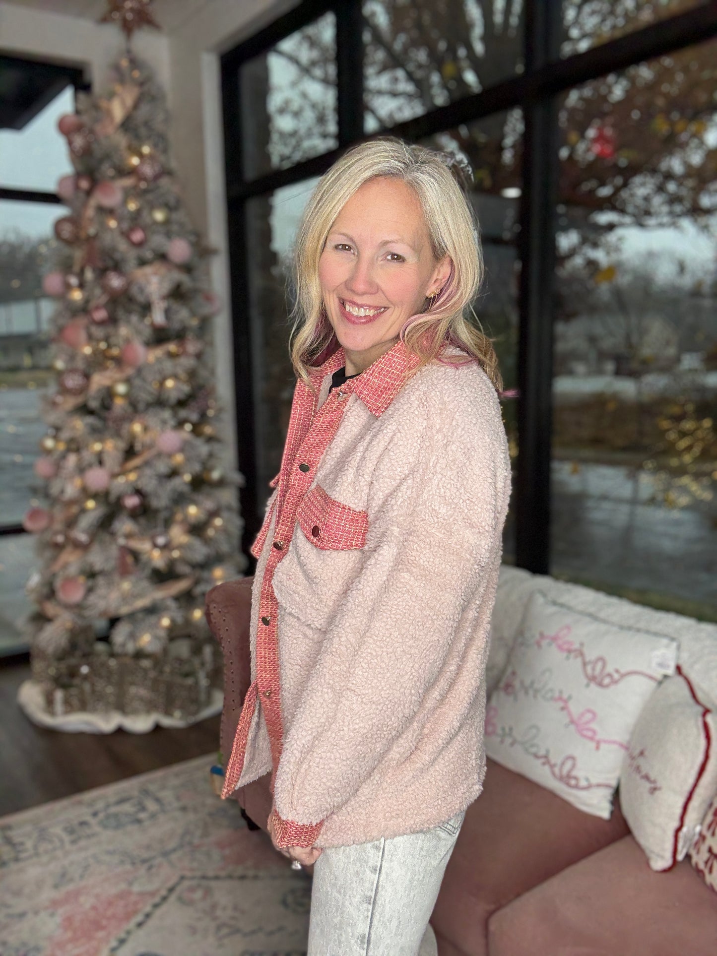 The Tweed Trails Jacket-Pink