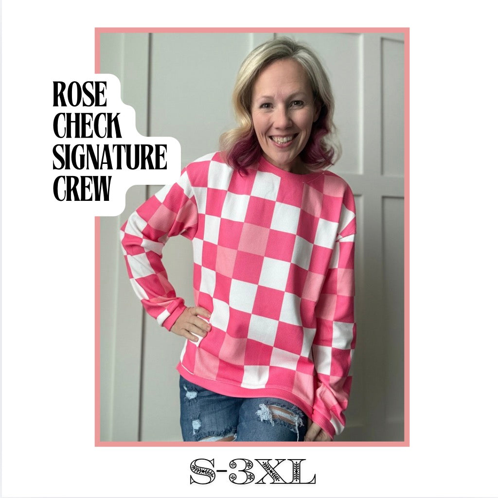 Rose Check Signature Crew