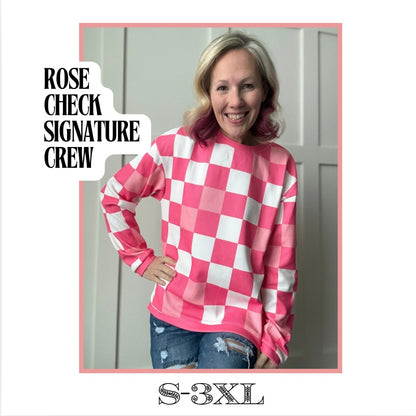 Rose Check Signature Crew