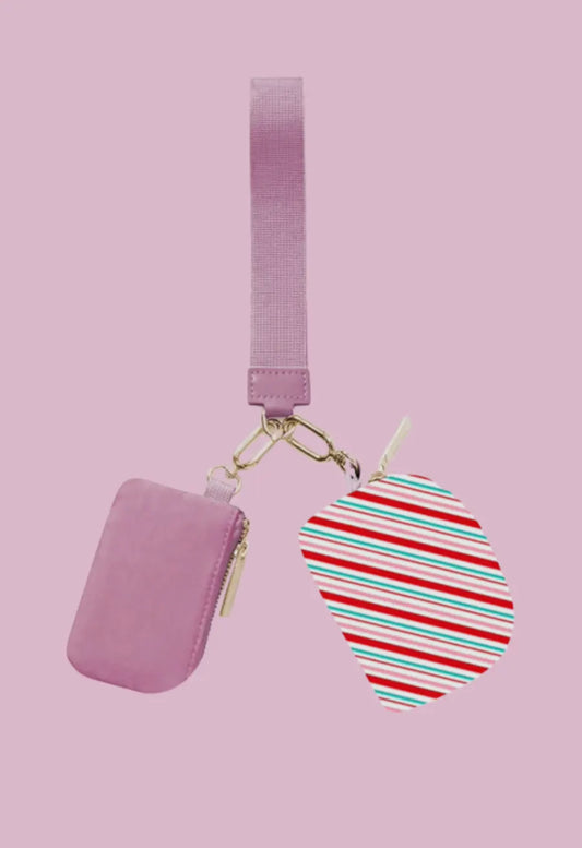 Double Wristlet- Candy Stripes