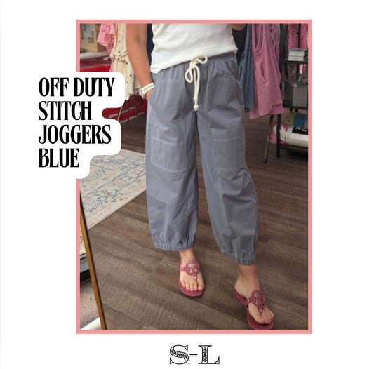 Off Duty Stitch Joggers- Blue