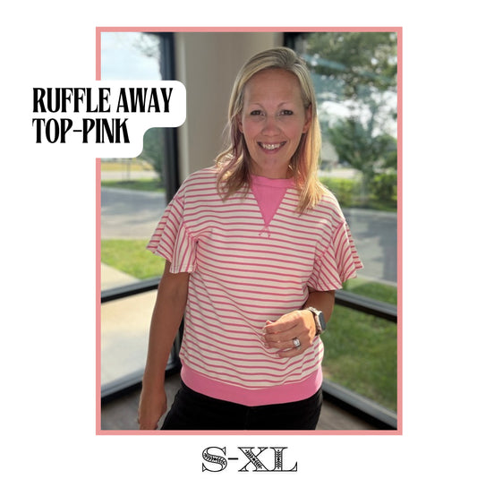 Ruffle Away Top- Pink