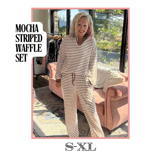 Mocha Striped Pant Set