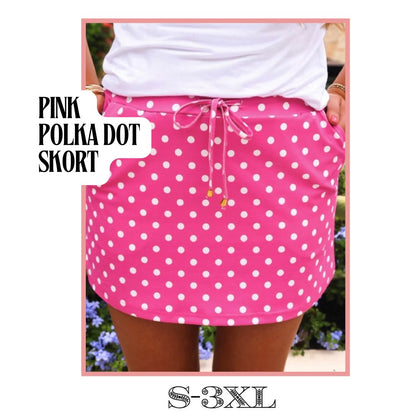 Pink Polka Dot Skort