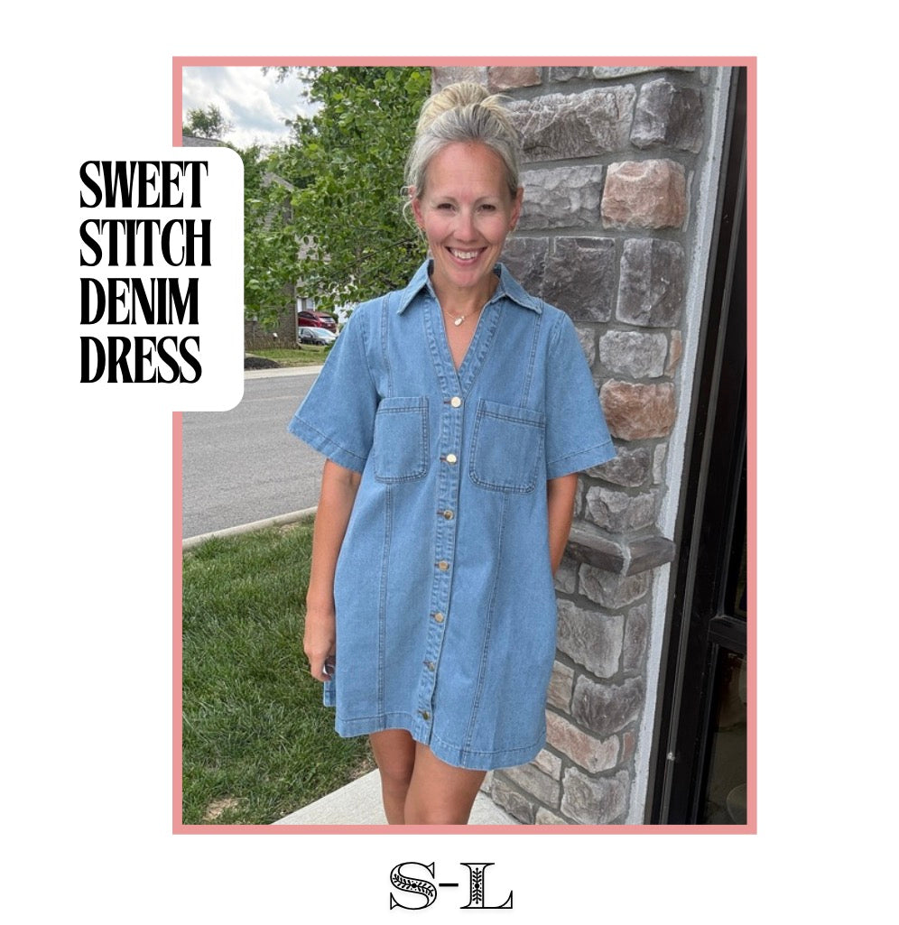 Sweet Stitch Denim Dress