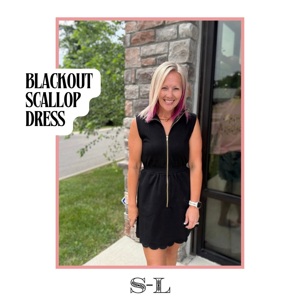 Blackout Scallop Dress