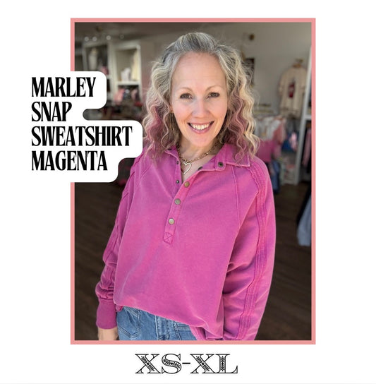 Marley Snap Sweatshirt- Magenta