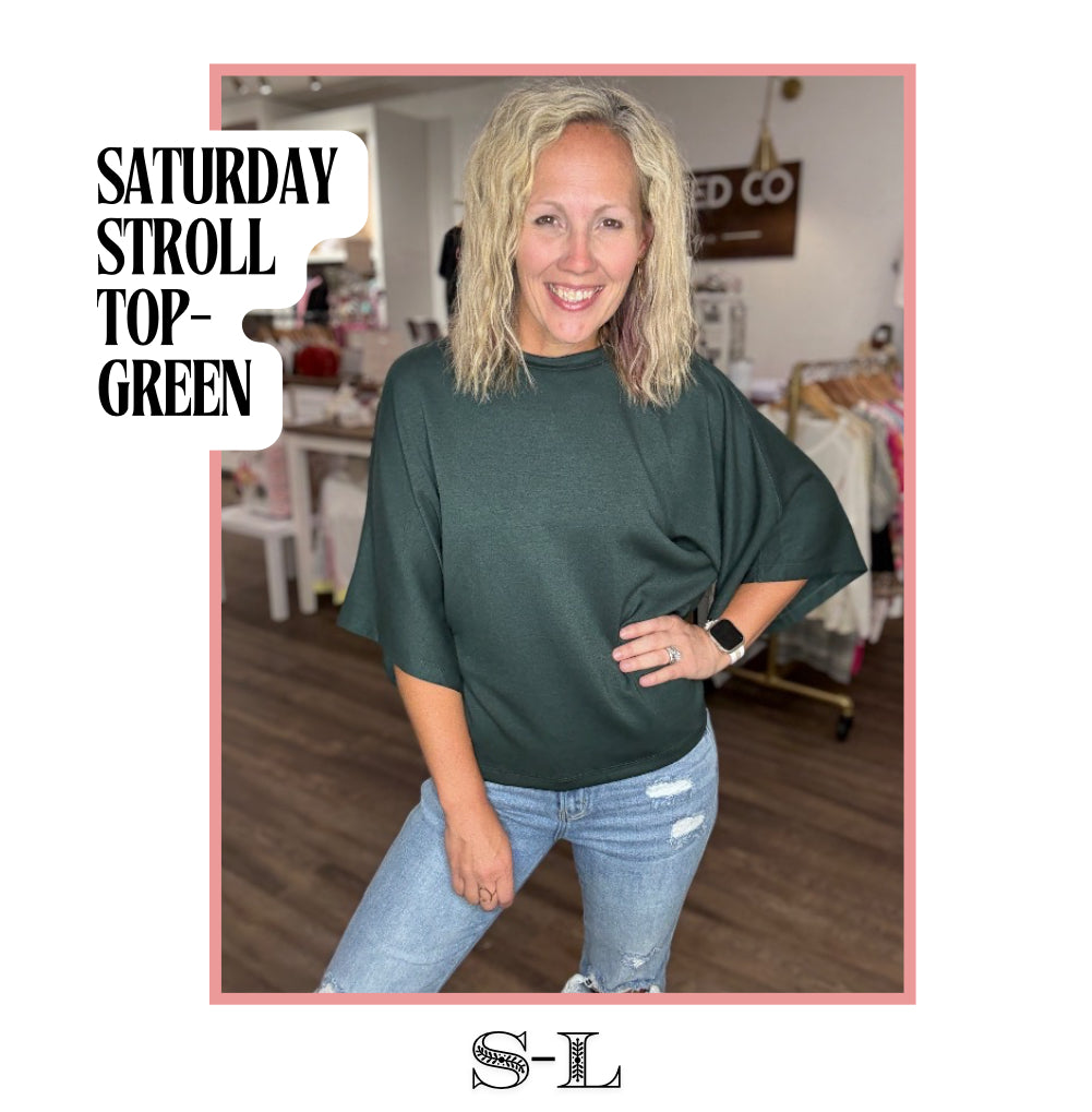 Saturday Stroll Top- Green