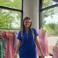 Zip into Color Dress- Blue