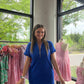 Zip into Color Dress- Blue
