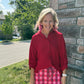 Sutton Button Up Top- Burgundy
