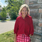 Sutton Button Up Top- Burgundy