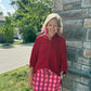 Sutton Button Up Top- Burgundy