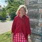 Sutton Button Up Top- Burgundy