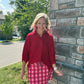 Sutton Button Up Top- Burgundy