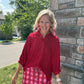 Sutton Button Up Top- Burgundy